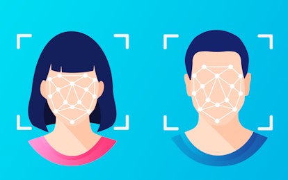 Face ID, facial recognition, biometric identification, personal verification, cyber protection, iden...