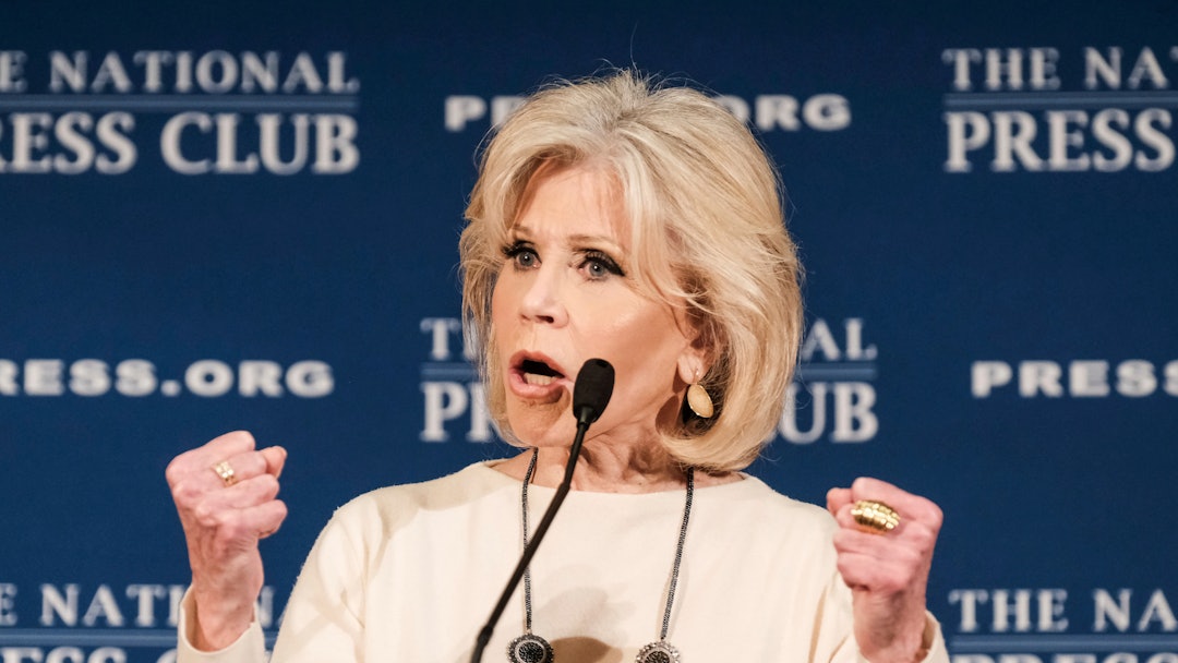 Actress and activist Jane Fonda speaks at an event at the National Press Club, in Washington