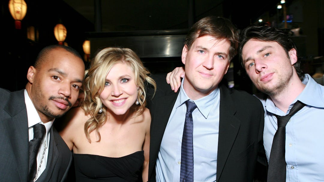 Donald Faison, Sarah Chalke, Bill Lawrence and Zach Braff