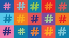 Hashtag Symbol Pattern, Colorful Background, Illustration, Hash tags, Grunge Texture, Hashtag Symbol...