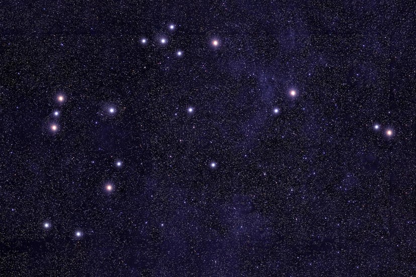 Constellation Aquarius. Against the background of the night sky. Elements of this image were furnish...
