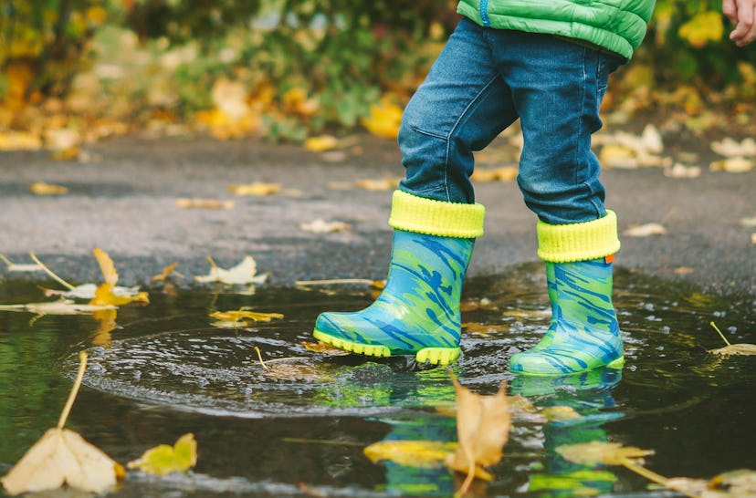 Rain boots open up a world of play and exploration for your child, experts say.