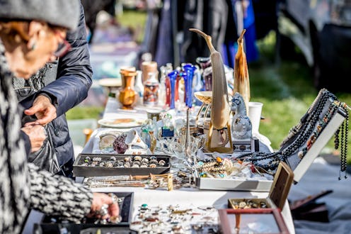 Dishes on car-boot sale in London