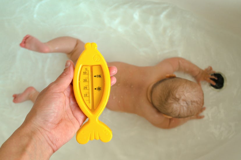 baby in the bath, baby in the water, baby bathing, water treatments, water temperature, joyful child...