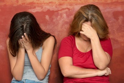 Family conflict - A teenage girl and her mother crying
