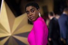Lashana Lynch poses for photographers upon arrival at the premiere of the film 'Captain Marvel', in ...