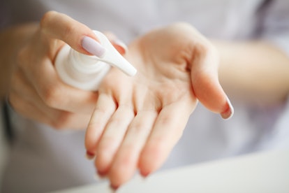 Scin Care. Scientist hands testing texture of beauty products.