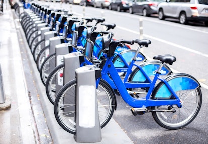 Rent of blue bikes in New York.