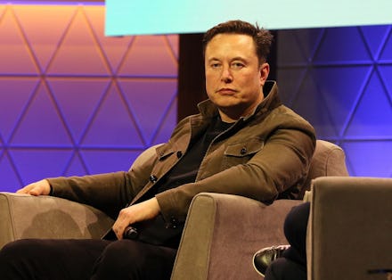 Elon Musk talks during the ' Elon Musk in Conversation with Todd Howard' Showcase panel during E3 20...