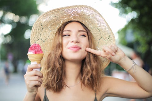 Eating a tasty ice cream
