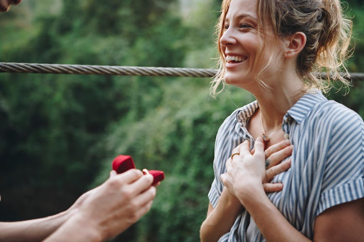 A couple gets engaged.