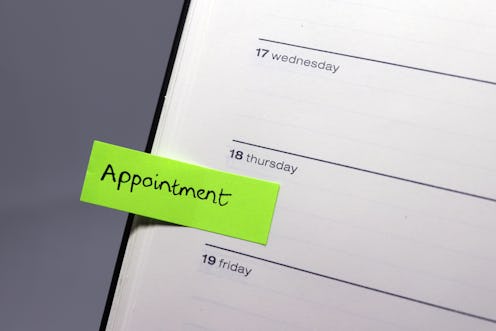 Appointment Reminder Tab in Diary (Isolated on Grey Background)