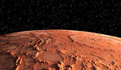 Martian surface and dust in the atmosphere in a 3D illustration
