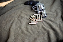 357 magnum conceal revolver gun with bullet home protection concept