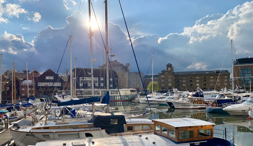 Clouds over St Katherine’s Docks, London