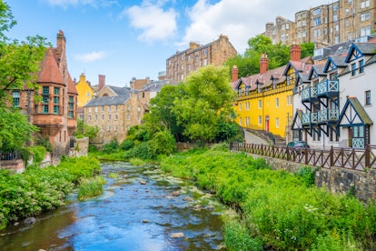 The scenic Dean Village in a sunny afternoon, in Edinburgh, Scotland.