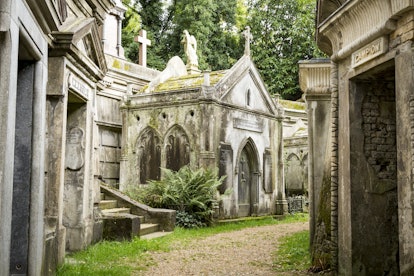 Highgate Cemetery, Highgate, London. There are approximately 170,000 people buried in around 53,000 ...
