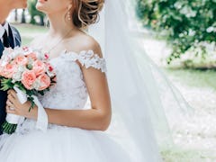 Bride with a bouquet in hands