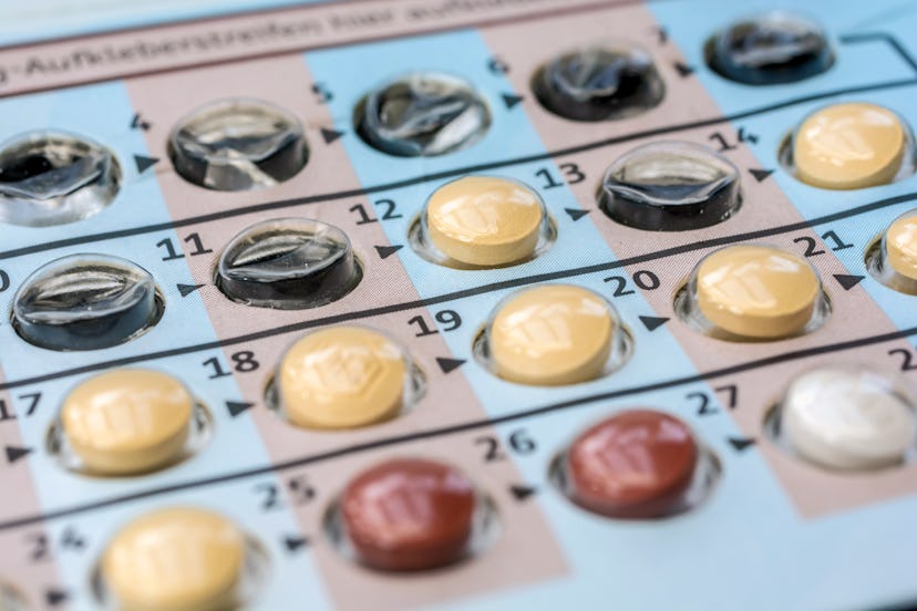 Packaging of birth control pills as a hormonal contraceptive