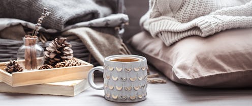 cosiness and interior details on the background of the living room