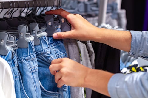 Buying clothes on second hand market. Wardrobe update. Sales and discount