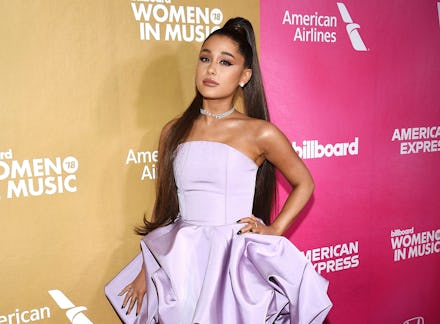 Ariana Grande attends the 13th annual Billboard Women in Music event at Pier 36, in New York