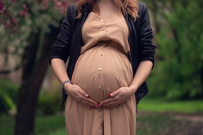 Pregnancy, maternity, romantic photo of a woman. pregnant belly