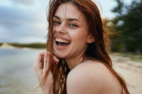 summer woman happy portrait ocean