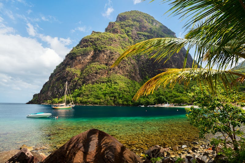 Beautiful view of Petit Piton mountain on St Lucia island in Caribbean