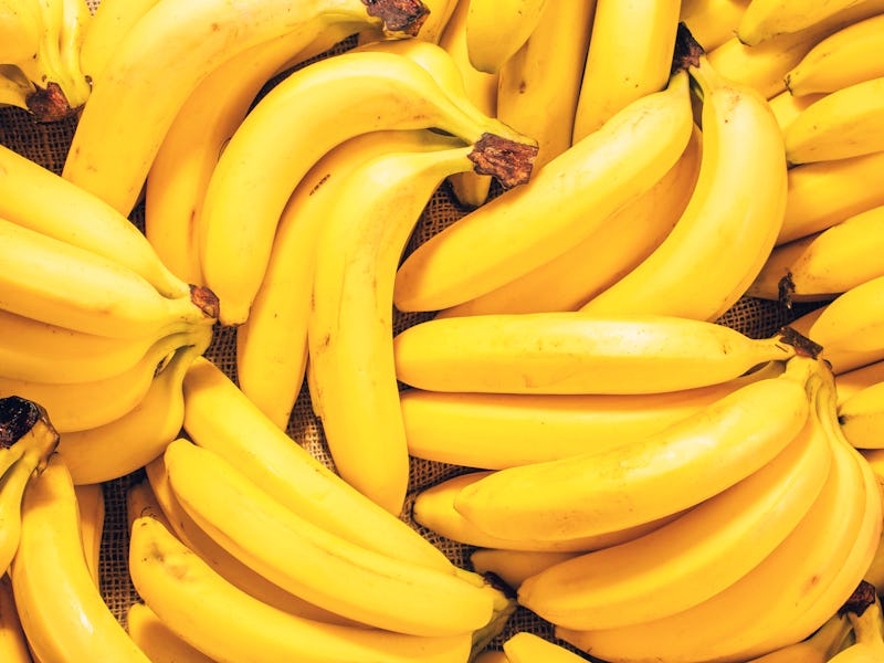 Bananas in a pile. Bananas can help acid reflux