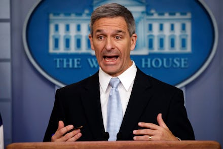 Acting Director of United States Citizenship and Immigration Services Ken Cuccinelli, speaks during ...