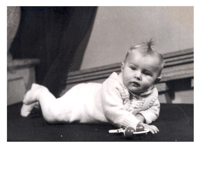 lying baby - photo scan - about 1950