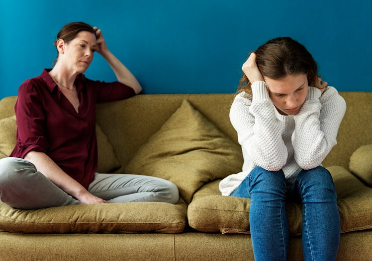 Mother and teenage daughter having an arguument