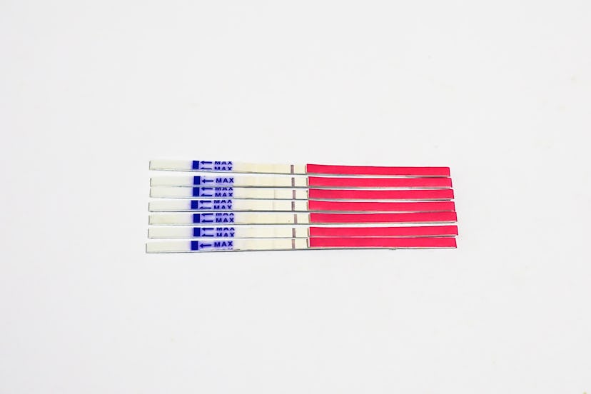 Five negative ovulation test strips