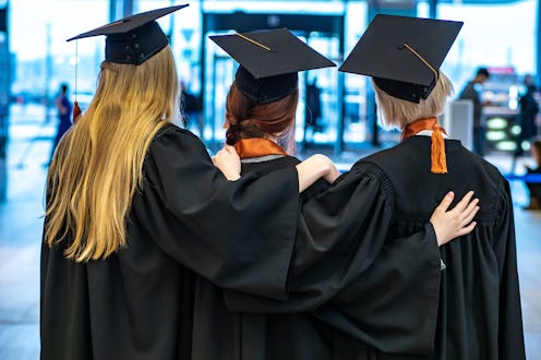 Graduates students. Students group. Graduates of a prestigious university. Student edition. Higher e...
