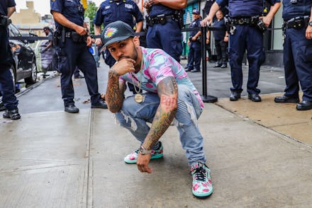 The Adidas and Arizona pop-up shop in Little Italy was closed down by New York City Police because ...