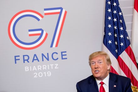 President Donald Trump speaks during a bilateral meeting with Egyptian President Abdel Fattah al-Sis...