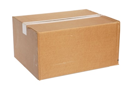 A genuine Cardboard Box isolated on white with room for your text