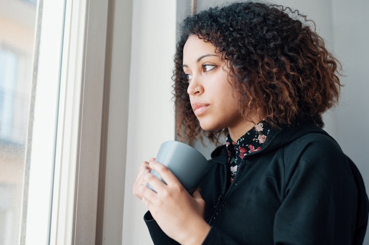 Sad and lonely black girl feeling depressed