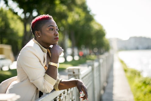 african american woman thinking