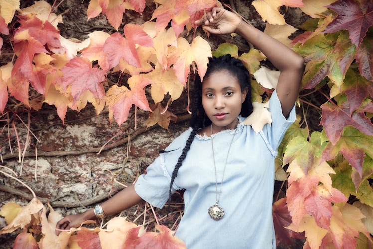 Beautiful black woman posing - fashion