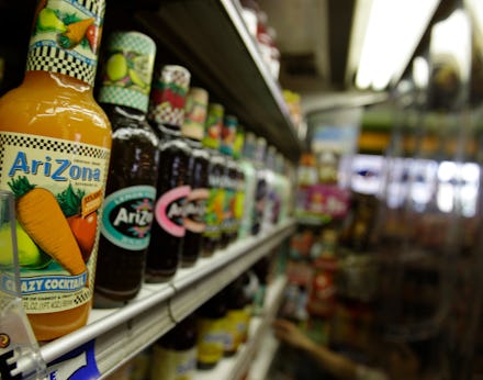 A selection of Arizona Iced Tea is shown at a convenience store in New York. Calls to boycott Arizon...