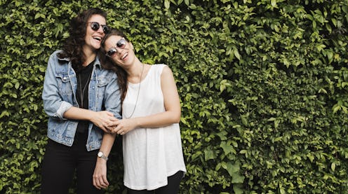 Lesbian Couple Together Outdoors Concept