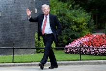 John Bolton, US National Security Advisor, arrives at No.11 Downing Street, London.