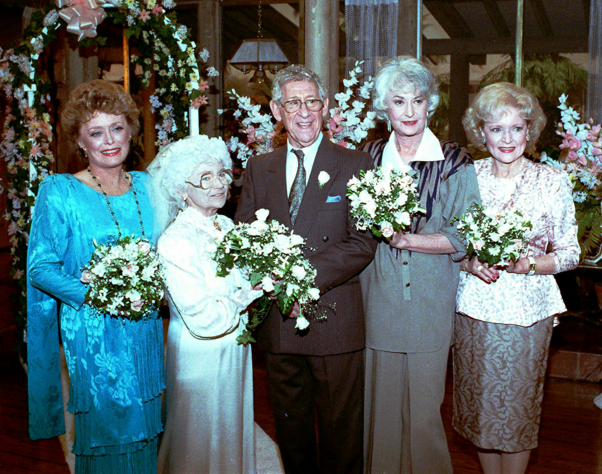 WHITE Left to right are Rue McClanahan, Estelle Getty, Gilford, Bea Arthur, and Betty White. The sho...