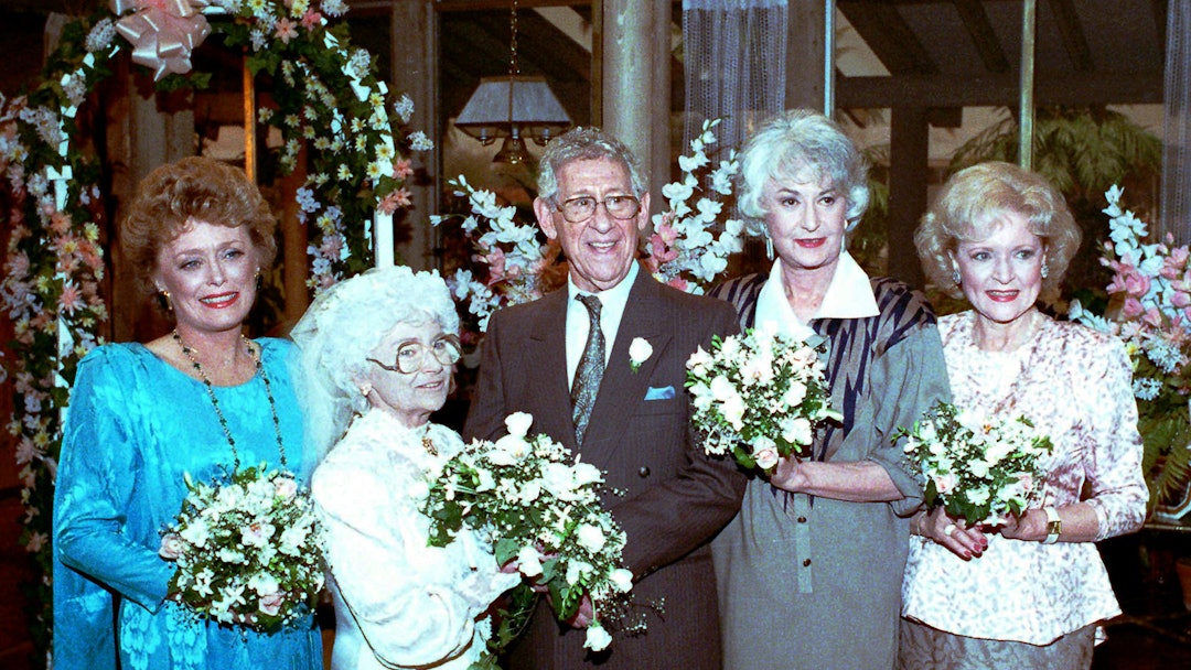 WHITE Left to right are Rue McClanahan, Estelle Getty, Gilford, Bea Arthur, and Betty White. The sho...