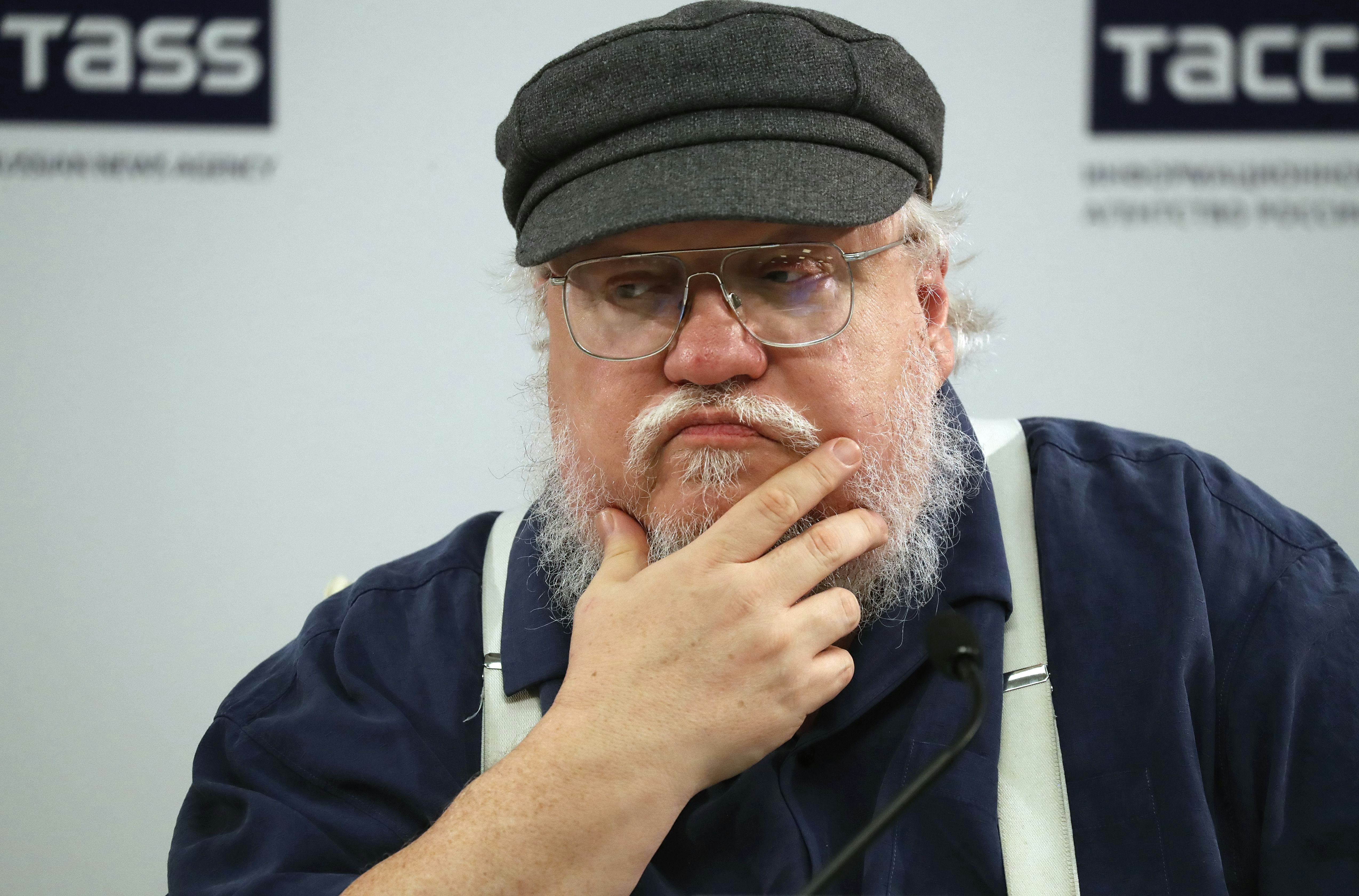 US writer George R.R. Martin attends a news conference in St.Petersburg, Russia, 16 August 2017. The...
