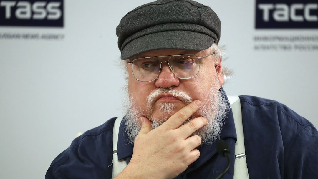 US writer George R.R. Martin attends a news conference in St.Petersburg, Russia, 16 August 2017. The...