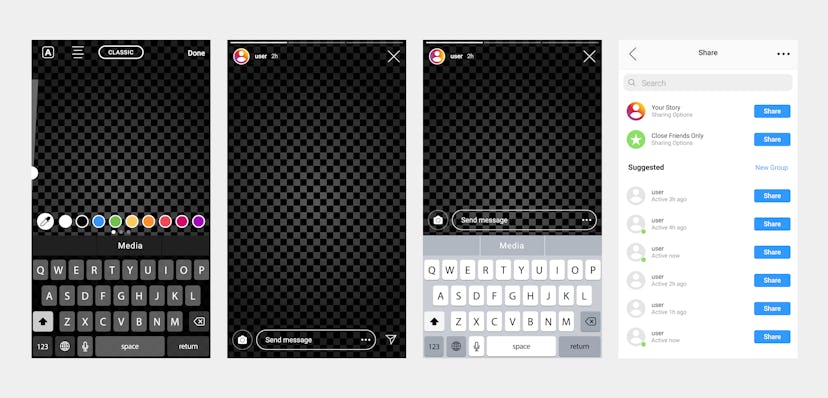 Instagram stories camera interface photo frame design social media network post template. Stories in...