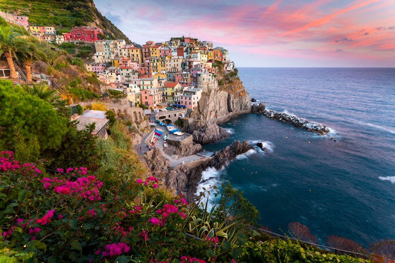 The iconic little town of Manarola, part of Cinque Terre the 5 towns in Italy.